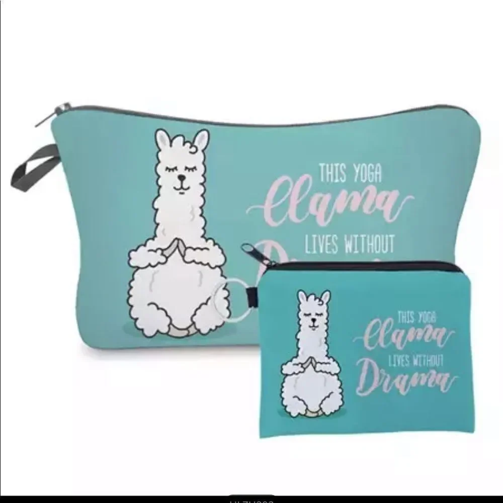 2 PIECE FLORAL‎ COSMETIC BAG AND COIN PURSE